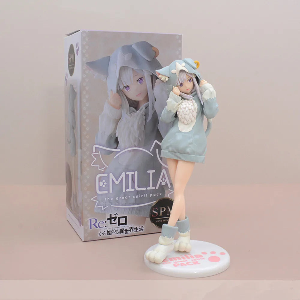 Re Zero Emilia Rem Ram Puck Starting Life in Another World From Zero PVC Action Figure Model Doll Toys