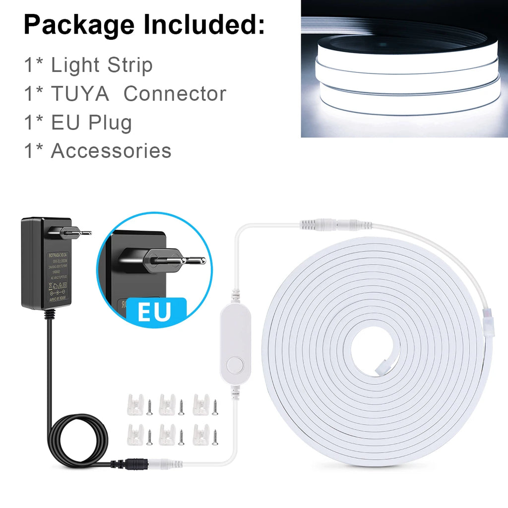 Tuya Smart WiFi APP DC 24V COB Light LED Strip Neon Silica Gel Tape Backlight DIY Home Decoration work with Alexa Google Home