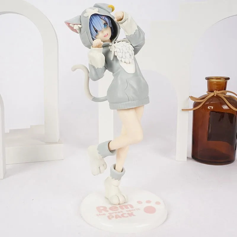 20cm RE: Zero-Starting Life in Another World Anime Figure Emilia Rem Ram Puck Starting Action Figures Collection Model Doll Toys