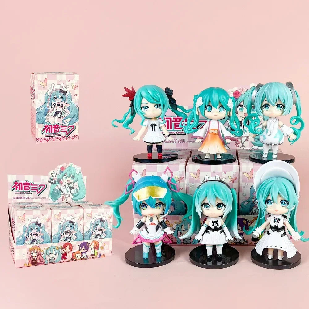 Caja ciega Hatsune Miku Qu Yunshang serie Linda figura de Anime muñeca elemento cuadrático Pvc modelo Figuri