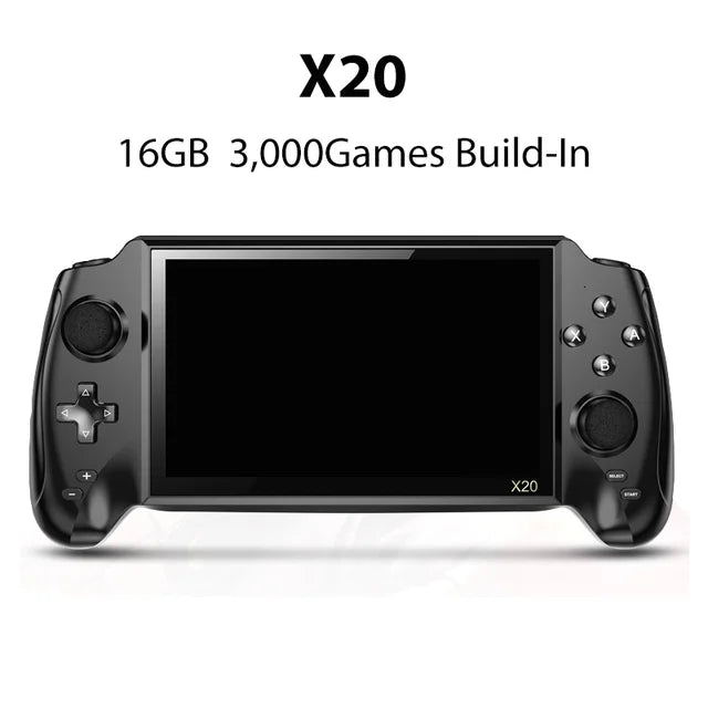 POWKIDDY X20 7,0 Zoll HD-Bildschirmkonsole Eingebautes 3000-Spiel Original Tragbares Retro-Handheld-Videospiel Kreatives Geschenk