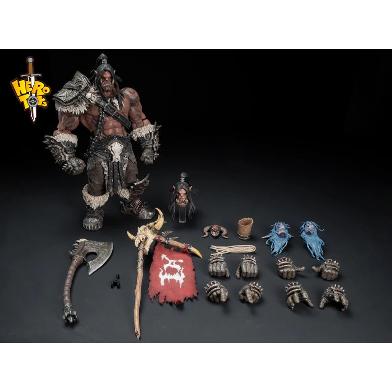 В наличност Hero Toys Wow Grommash Hellscream Tribal War Song Great Chieftain Orc Warrior 1:10 играчка екшън фигурка подарък за рожден ден