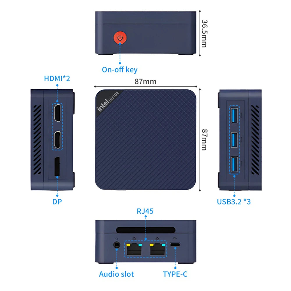 MLLSE G2 Pro Mini PC Intel Twin Lake N150 Processor LPDDR5 12GB RAM 512GB SSD WiFi 5 BT5.0 Win11 Mini Desktop Computer