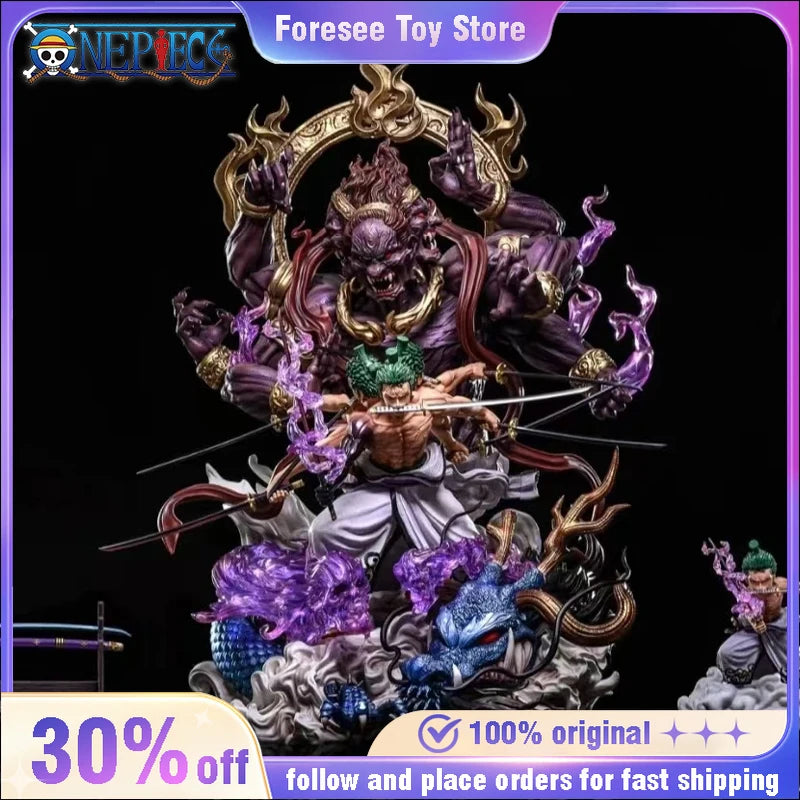 52cm One Piece Nine Sword Style Asura Zoro GK Statue Epic Large Anime Figure PVC Limited Collectible Model with Display Box Toys