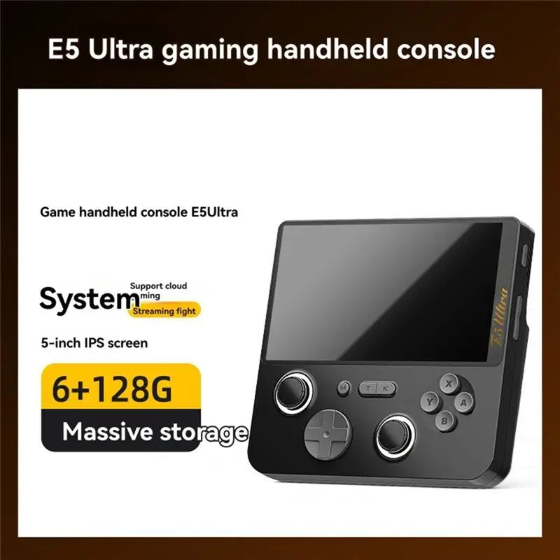 ABKN-E5 Ultra Game Console 5" 1280X720 60Hz IPS Touch Screen 5000Mah Battery Android Powered Handheld Consoles Hall-Effect Joyst