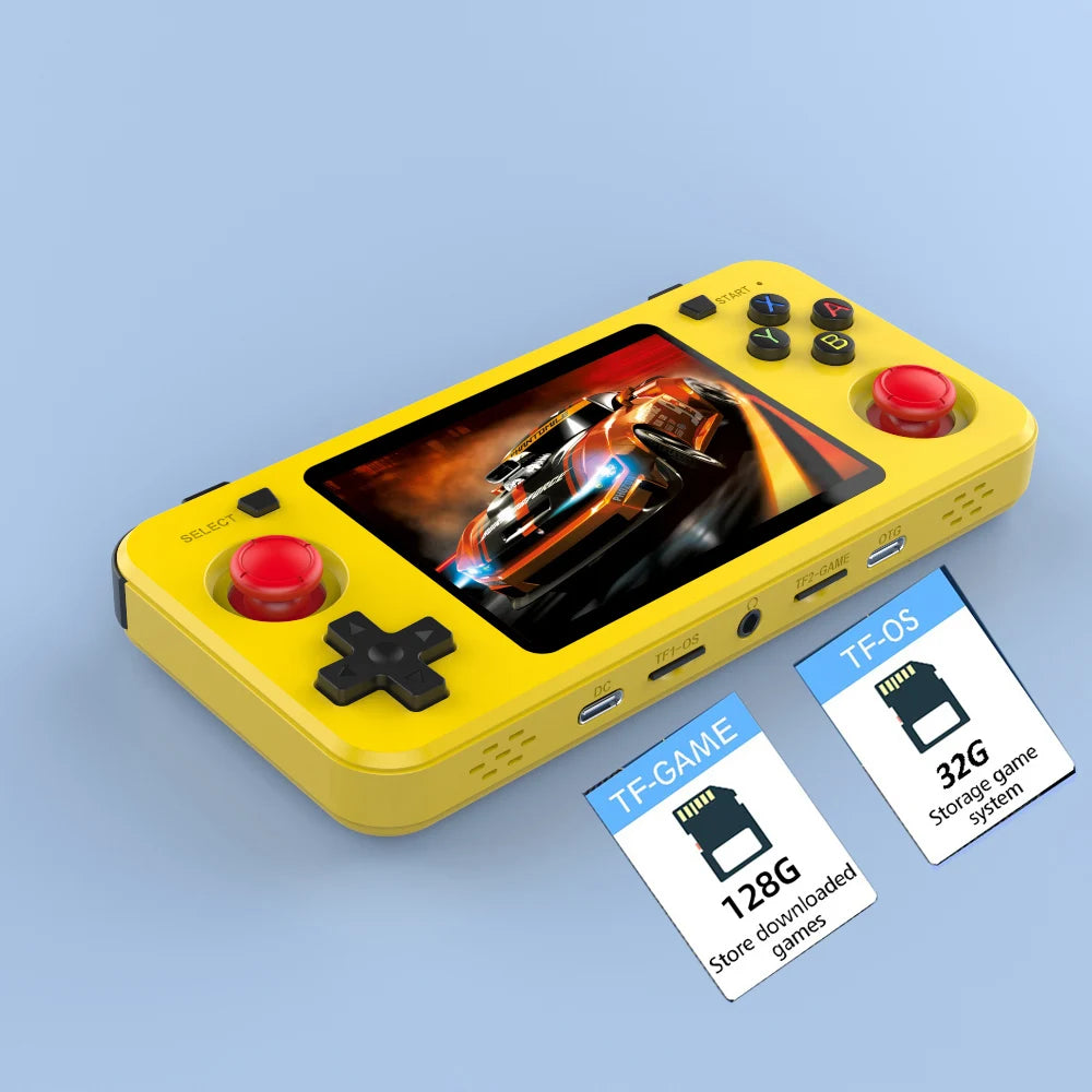 R36H Retro Handheld Game Console Yellow Color Consolas Portable 3.5 Inch Pocket Video Player 20000+ Games Kid's Gifts R36S