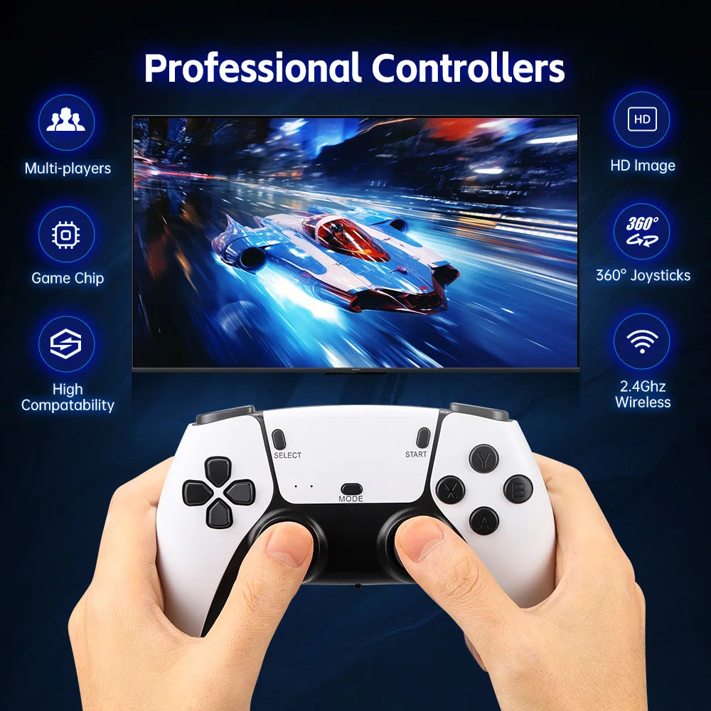 M15 4K Game Stick Mini-Retro-Videospielkonsole Eingebaute 30.000 Spiele Drahtlose Gamepads Videospiel-Controller Unterstützung für 2 Spieler