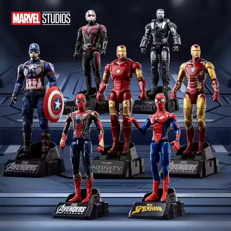 Marvel Action Figure Deformable Toy Iron Man MK85 Captain America Joints Mobility Head Shaped Statue Model Doll Toys Kids Gifts