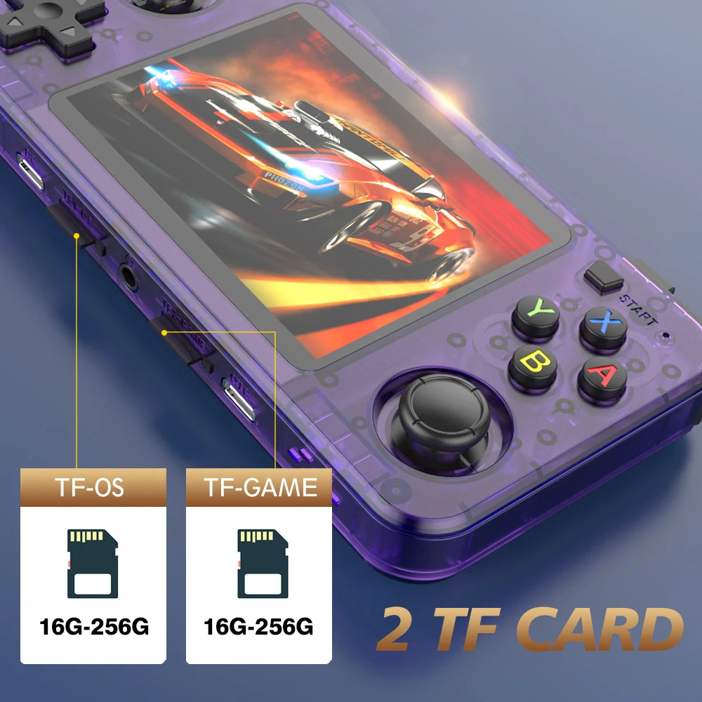 New R36H Retro Handheld Game Console 3.5" IPS Screen Portable Video Game Console Built in 64G Card & 15000 Games Open Source