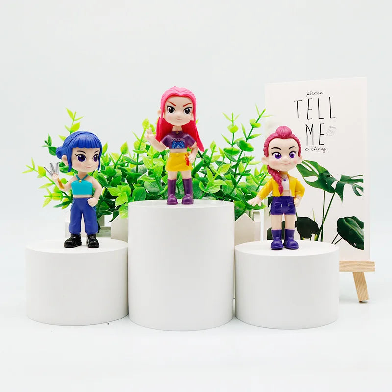 Popular anime blind boxes: K-pop Devil Hunter mini cute boy and girl fan figurines, ornaments, and surprise gifts.