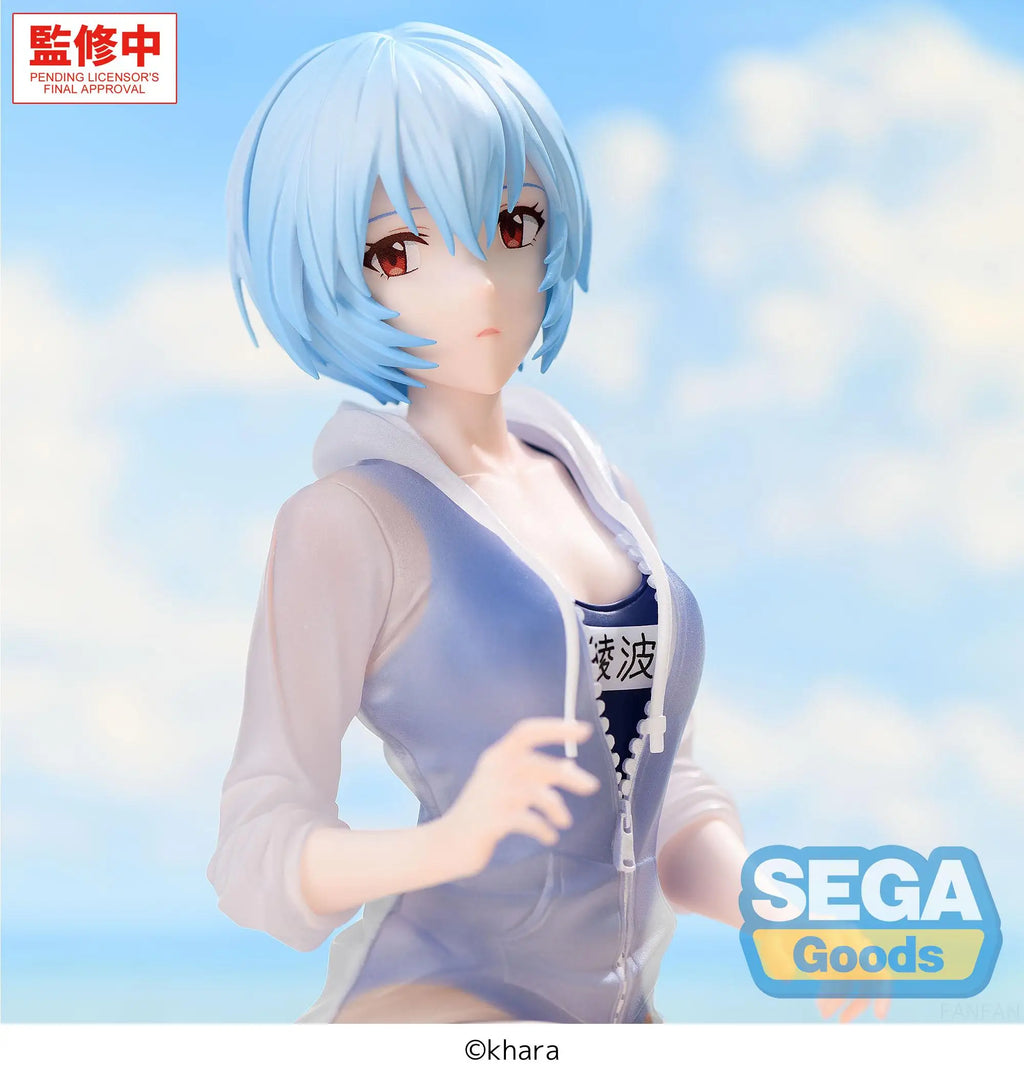 Genuine Sega Yumemirize Evangelion New Theatrical Edition Rei Ayanami School Swimsuit Ver Sega Model Figurine Toys For Otaku Gif