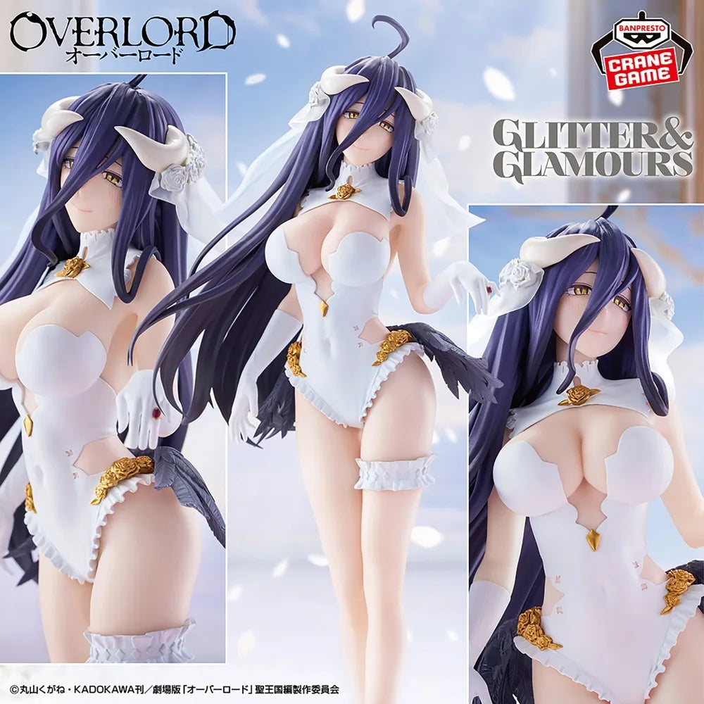 In Stock Bandai Original Genuine Banpresto Glitter & Glamours Overlord Albedo Wedding Ver. 27cm Collection Model Toy Figure Gift