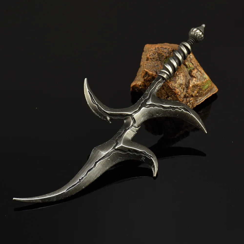 ELDEN Schwarzes Messer Tiche Ashes Schwertmodell – 18 cm (7,09 Zoll) Zinklegierung, Sammlermodell-Replika, Fantasy-Spieldekoration für RING-Fans