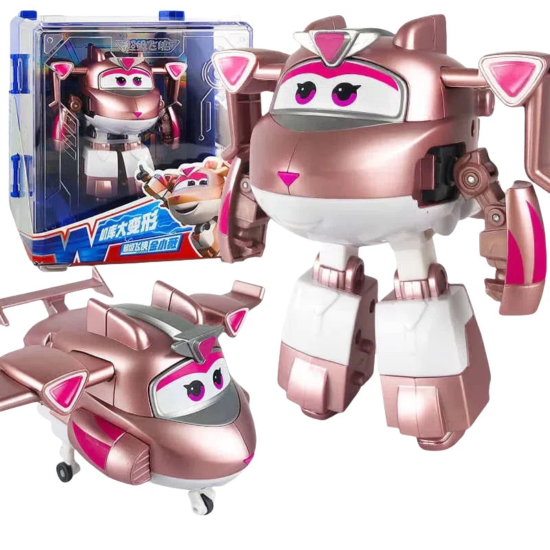 Hot New Super Wings Large Transformation Anime Transformation Flat Robot Action Character Transformation Toy Children'S Gift