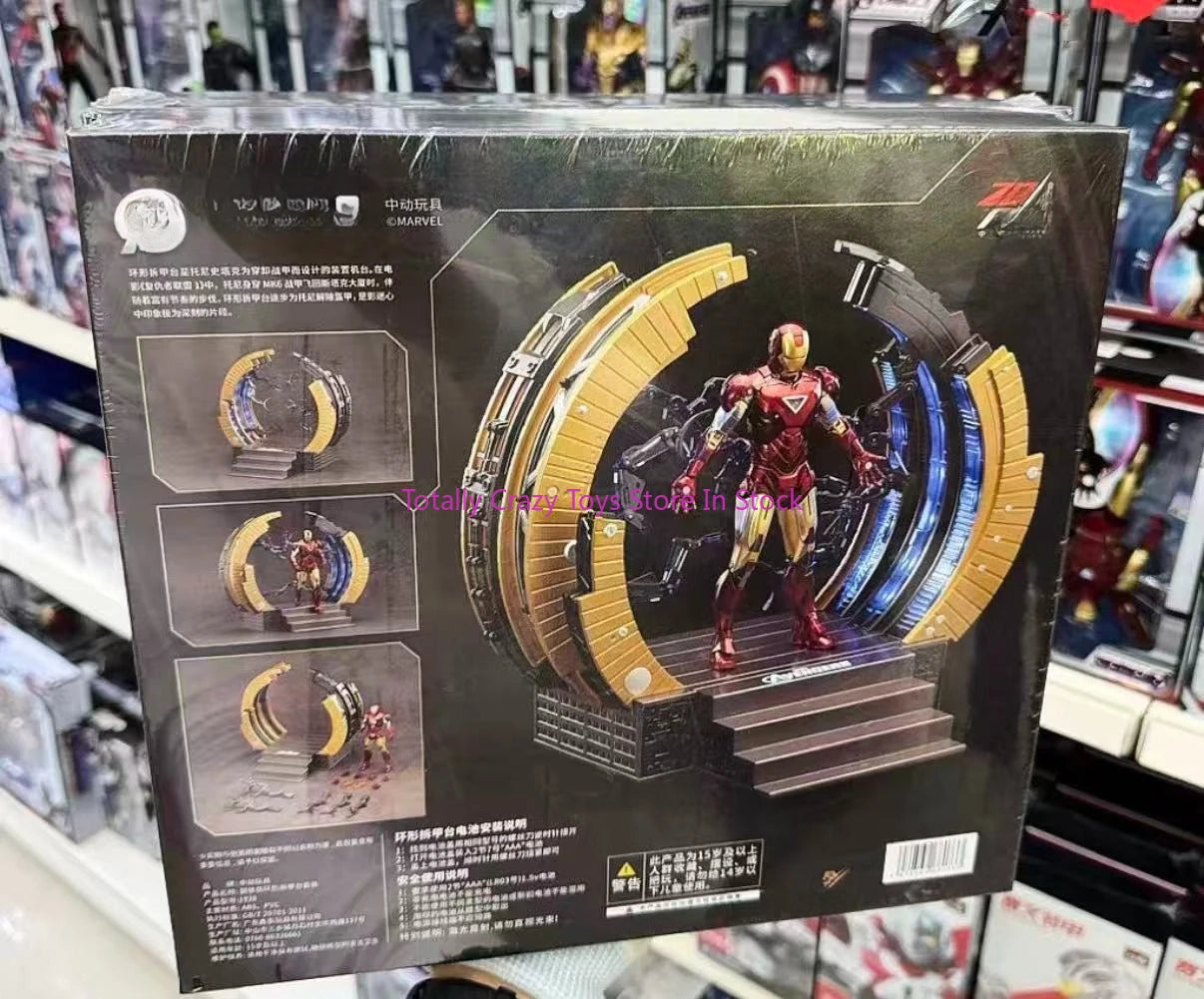 In Stock ZD Iron Man MK6 with Suit-up Gantry Original 1/10 Tony Stark Model Action Figure Collectible Toy Gifts for Children