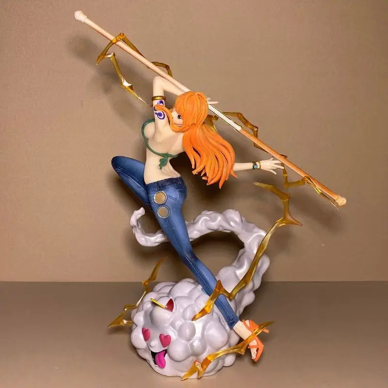 Bandai Action One Piece Anime Figure Nami Baseball Bat Model Ornaments Peripheral Gifts Doll Collection Decoration Kids Toys