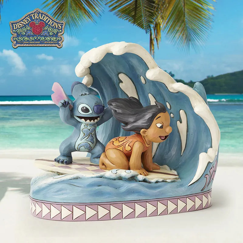 Disney Traditions Jim Shore Lilo And Stitch 15th Anniversary Surfing Collectible Figurine Desktop Ornament Gift For Women
