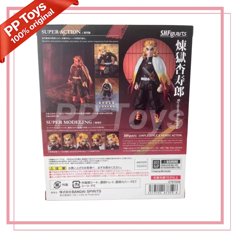 In Stock BANDAI S.H.Figuart Demon Slayer Kyojuro Rengoku Anime Action Collection Figures Model Toys PVC Gift Brand New Genuine