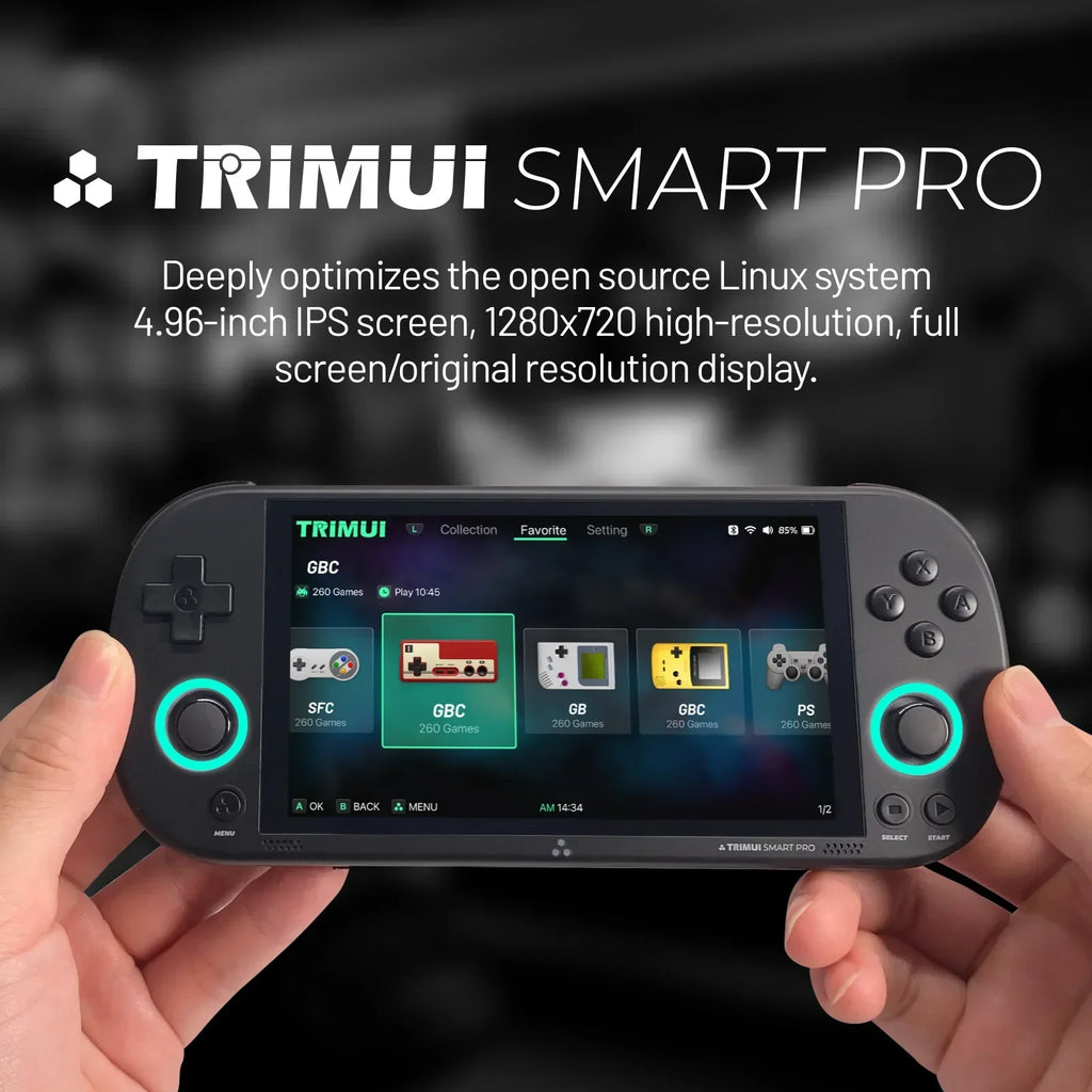 Handheld Game Console Trimui Smart Pro 4.96''IPS Screen Video Game Console Linux System Retro Video Game Consoles Birthday Gifts