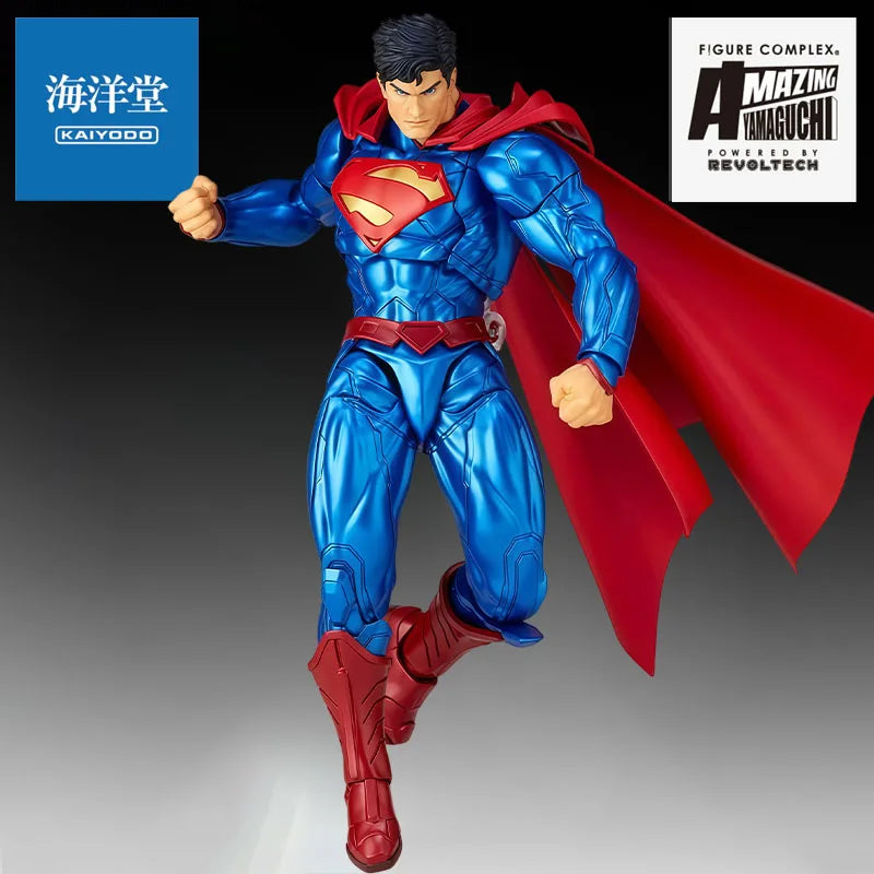 KAIYODO Genuine Amazing Yamaguchi Anime Figure Black&Superman Action Figure Toys for Boys Kids Gift Collectible Model Ornaments
