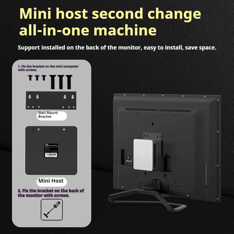 Genmachin AMD 7840HS 7940HS MINI PC Windows 11 Ryzen DDR5 32GB 6400Mhz RAM M.2 2280 SSD WIFI6 BT5.2  Pc Game Diy Gaming Computer