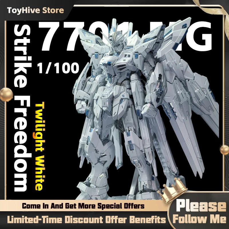 【IN STOCK】CHANGLONG KO MG 1/100 7701 Strike Freedom Twilight White MGEX Assembly Model Kit Anime Figure Collectible Toy Gift