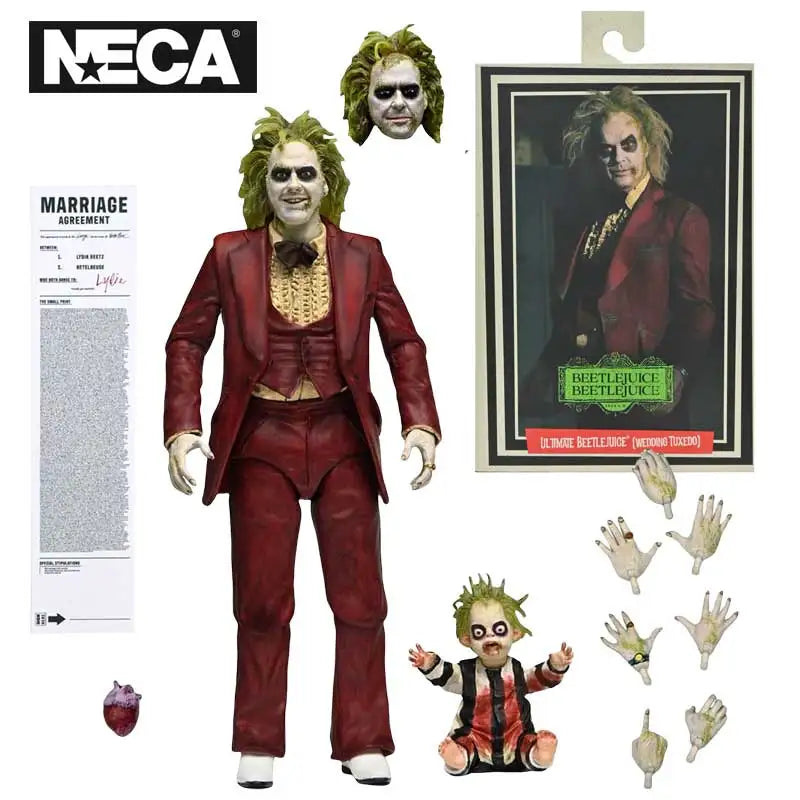 NECA 57305 Toys Beetlejuice Beetlejuice Action Figure Ultimate "Red Tuxedo" Beetlejuice 18 cm Collection Original Doll Gift