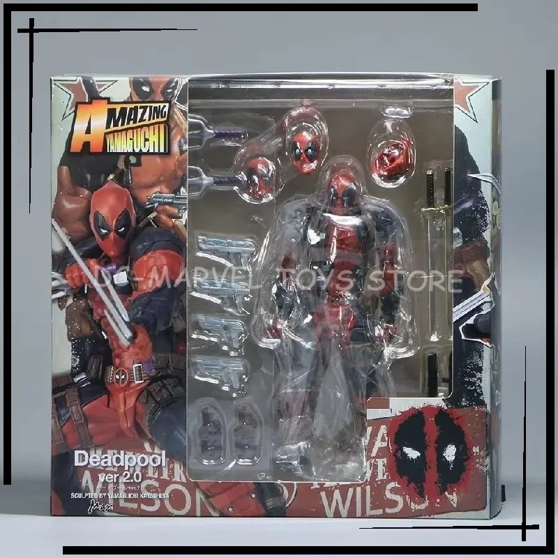 In Stock Arkham Factory MAX Factory 16cm Kaiyodo Amazing Yamaguchi No.025 Deadpool Ver2.0 Figuras Model Action Figure Gifts Toys