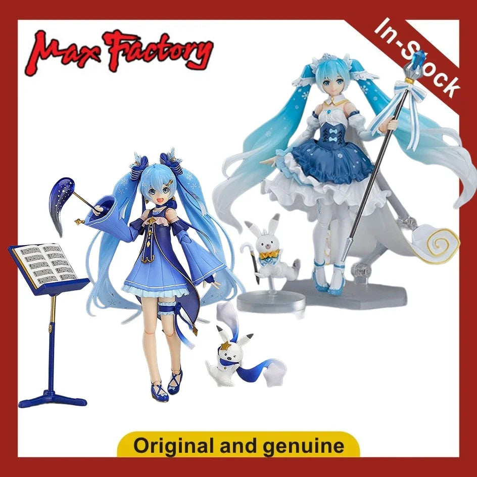 In Stock Original Figma VOCALOID  Miku Rabbit Yukine Princess Snow Miku Action  Figures Toys Gifts