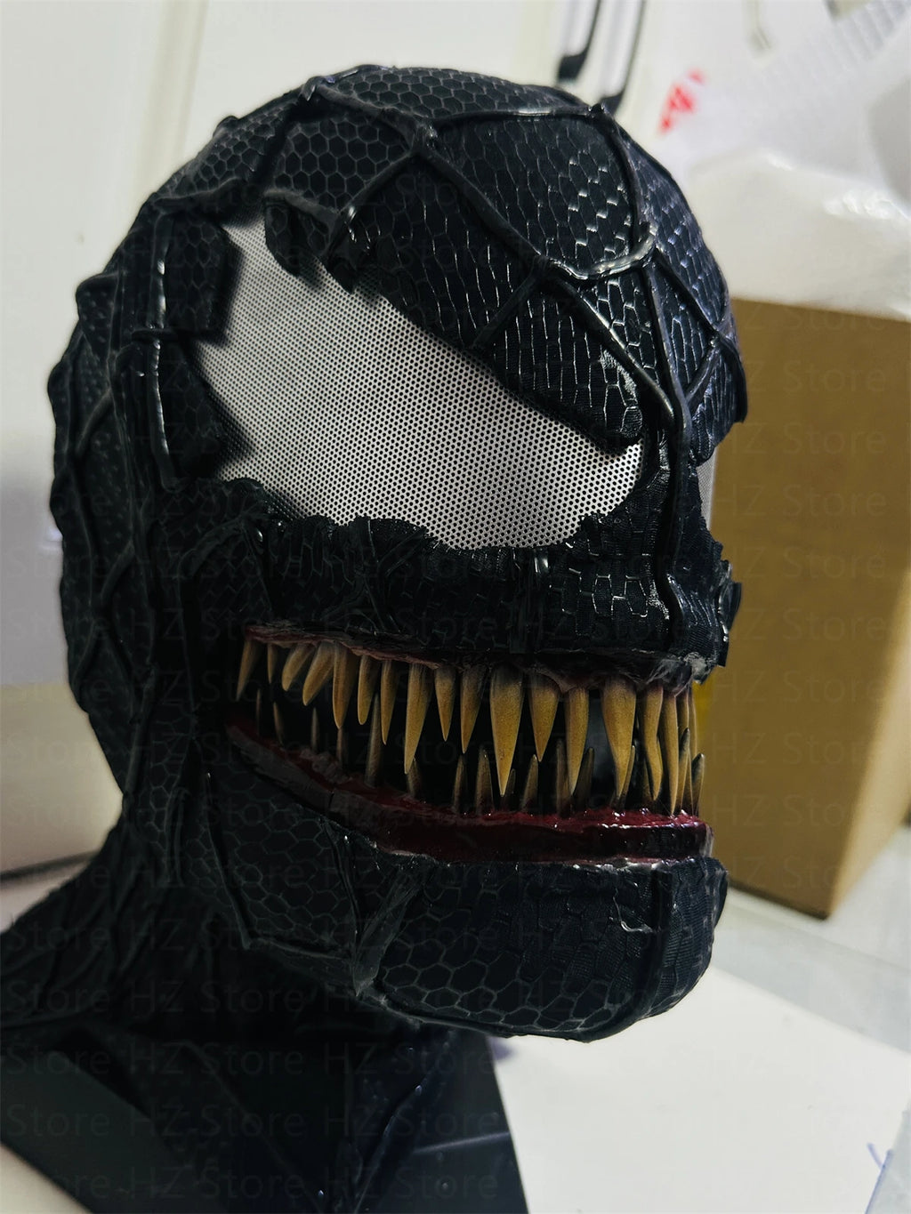 Venom Spider-Man Suit with Mask Movable Chin 1:1 3D Colour Printing Handmade Customized Spiderman 3 Jumpsuit Halloween Costume