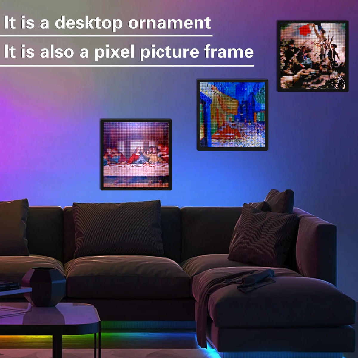 LED Pixel Display 64x64 RGB LED Matrix Panel Programmable Pixel Art Di ...