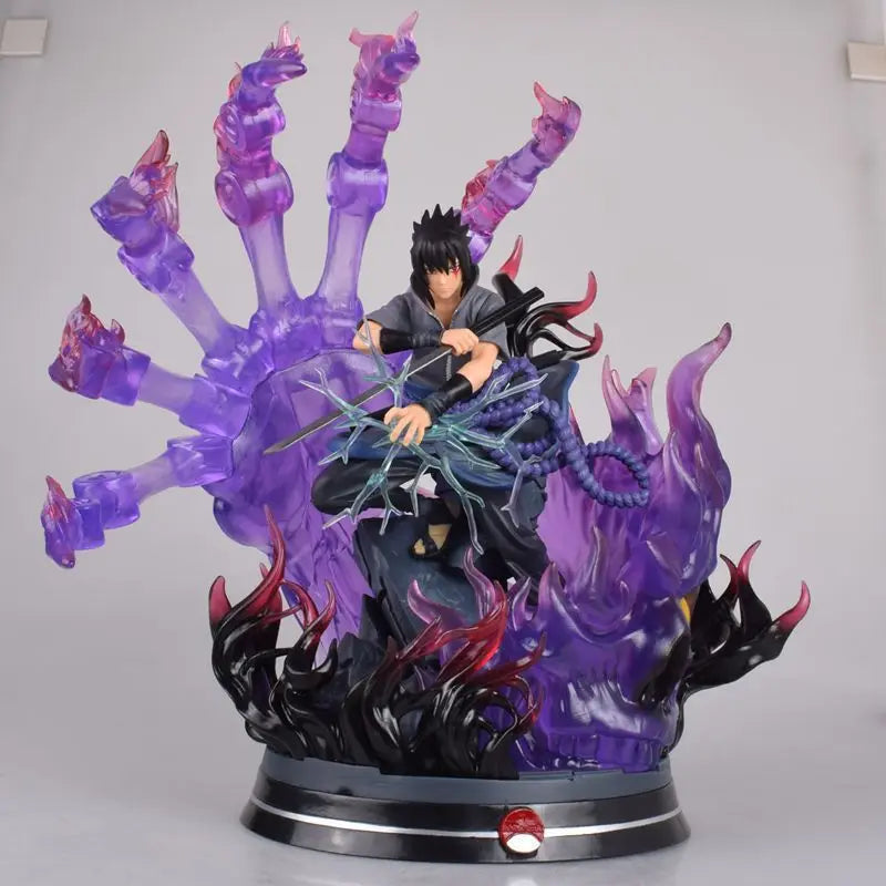 35cm Uzumaki Naruto Uchiha Sasuke Figure NARUTO GK Susanoo Rikudousennin Model Light-Up ModelDesktop Ornament Gift Toys for Boy
