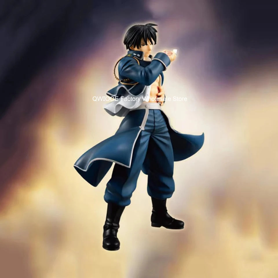 Original Genuine Fullmetal Alchemist 19cm Colonel Roy Mustang PVC Action Figure Anime Figurine Toys QWIOOE Drop Shipping