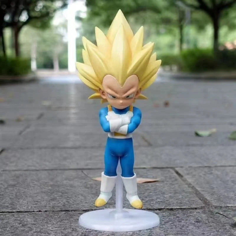 Q Version Dragon Ball SSJ3 Vegeta Figure 21cm/ 8.27inch Super Saiyan 3 Goku Action Figures Collection Model Toys Christmas Gifts