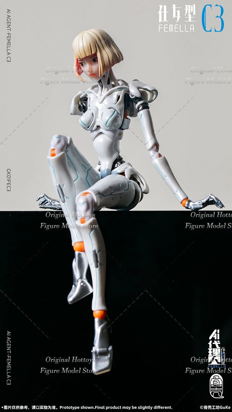 Guke Studio GK01FEC3 1/12 Scale Female Soldier AI Agent Skeleton C3 Full Set 6-inches Action Figure Model Doll Collection