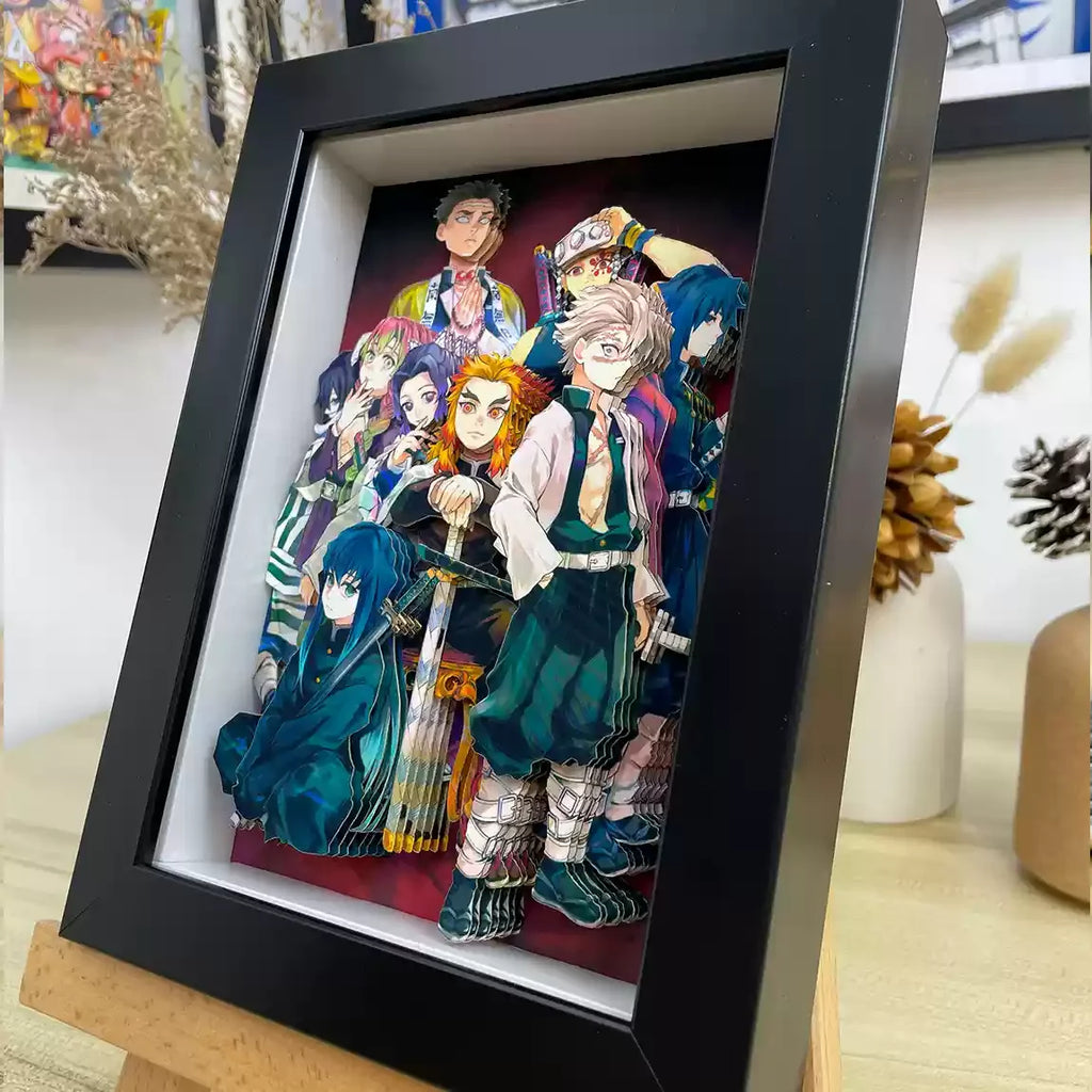 New Goods Anime Demon Slayer Kamado Tanjirou Kanroji Mitsuri Cosplay 3d Stereograph Cartoon Layout Photo Frame Decorative Gifts