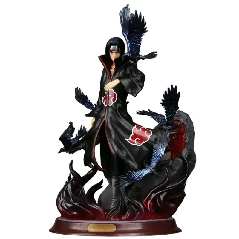 Naruto Anime Figur Uchiha Itachi PVC Actionfigur Spielzeug Naruto Shippuden Uchiha Itachi und Crow Collection Modellspielzeug 25cm