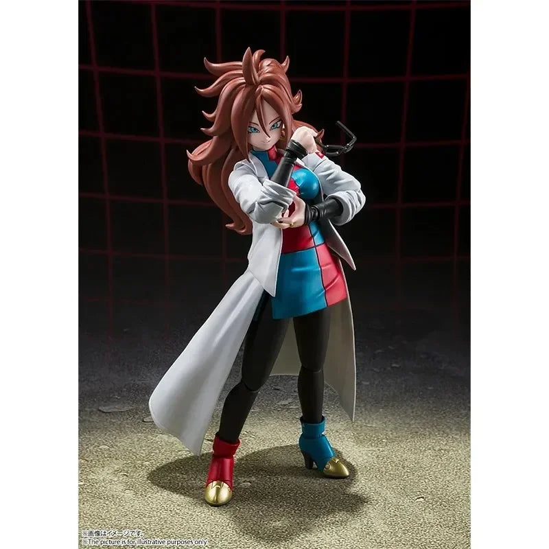 Bandai Original Genuine S.H.Figuarts SHF Dragon Ball Z Android 21 Anime Action Figure Model Toys Gifts Collectible Ornaments