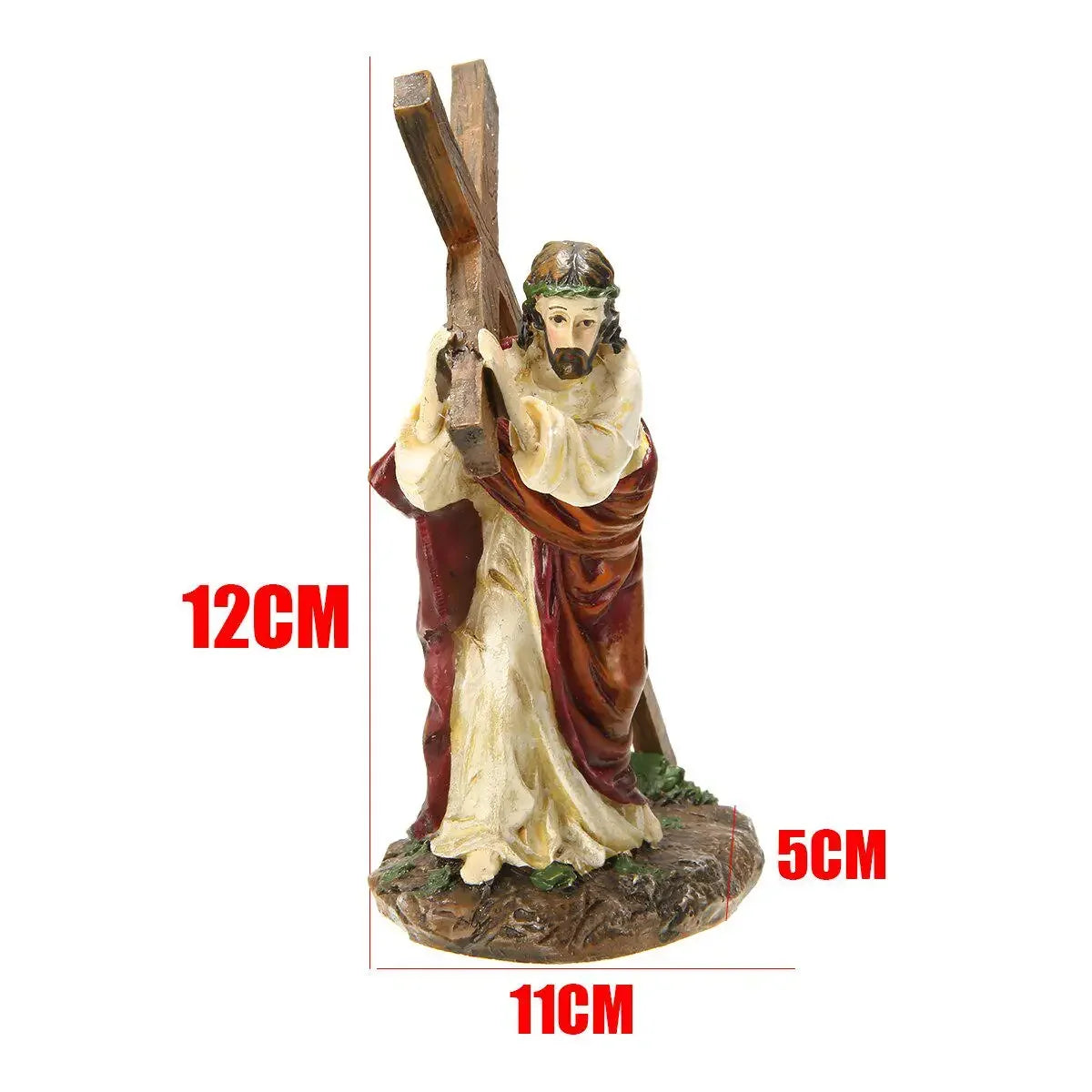 Crucifix Statue Jesus Cross Resin Statue Christ Figure Catholic Religious Accessories Decor
