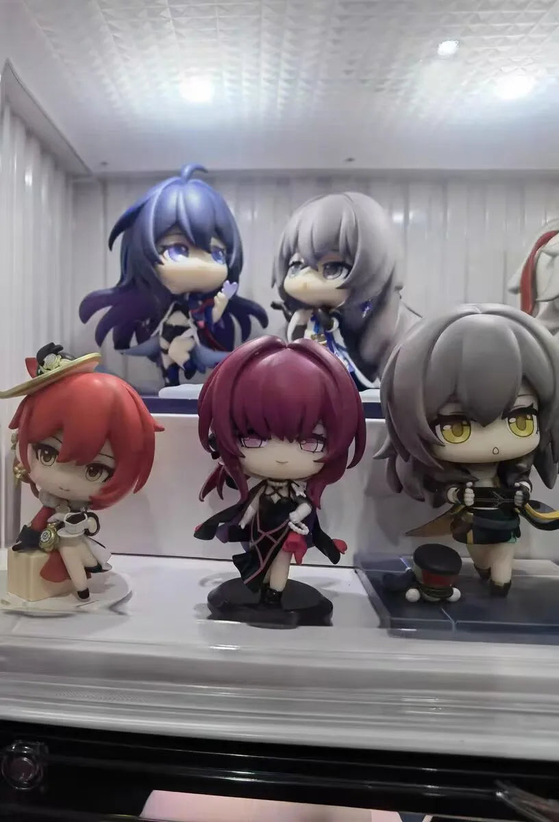 Honkai Star Rail Q Version Figure Train Welcome Tea Party Series Doll Dan Heng March 7th Action Figures Game Peripheral  Gift