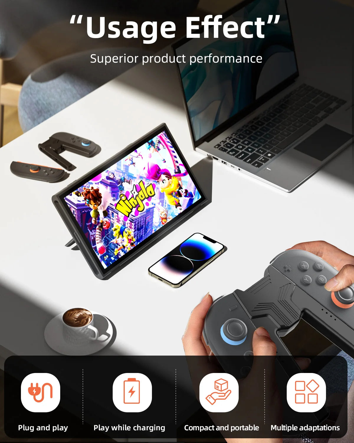 Aolion For Switch 2 Joy-con Charging Grip Bracket Portable Dual Charging Holder Handle Controller Grip For Switch 2 Accessories