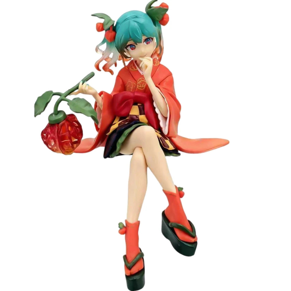 Hot Bandai Hatsuned Miku Anime Noodle Stopper Figure - Flower Fairy Winter Cherry PVC Model Collection Doll Toy Gifts In Stock