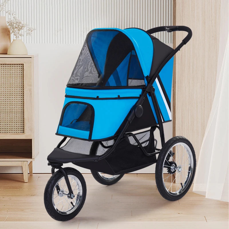 New Picture PC401 Popular Pet Strollers Big 3 Wheels Folding Dog Stroller  for Sale