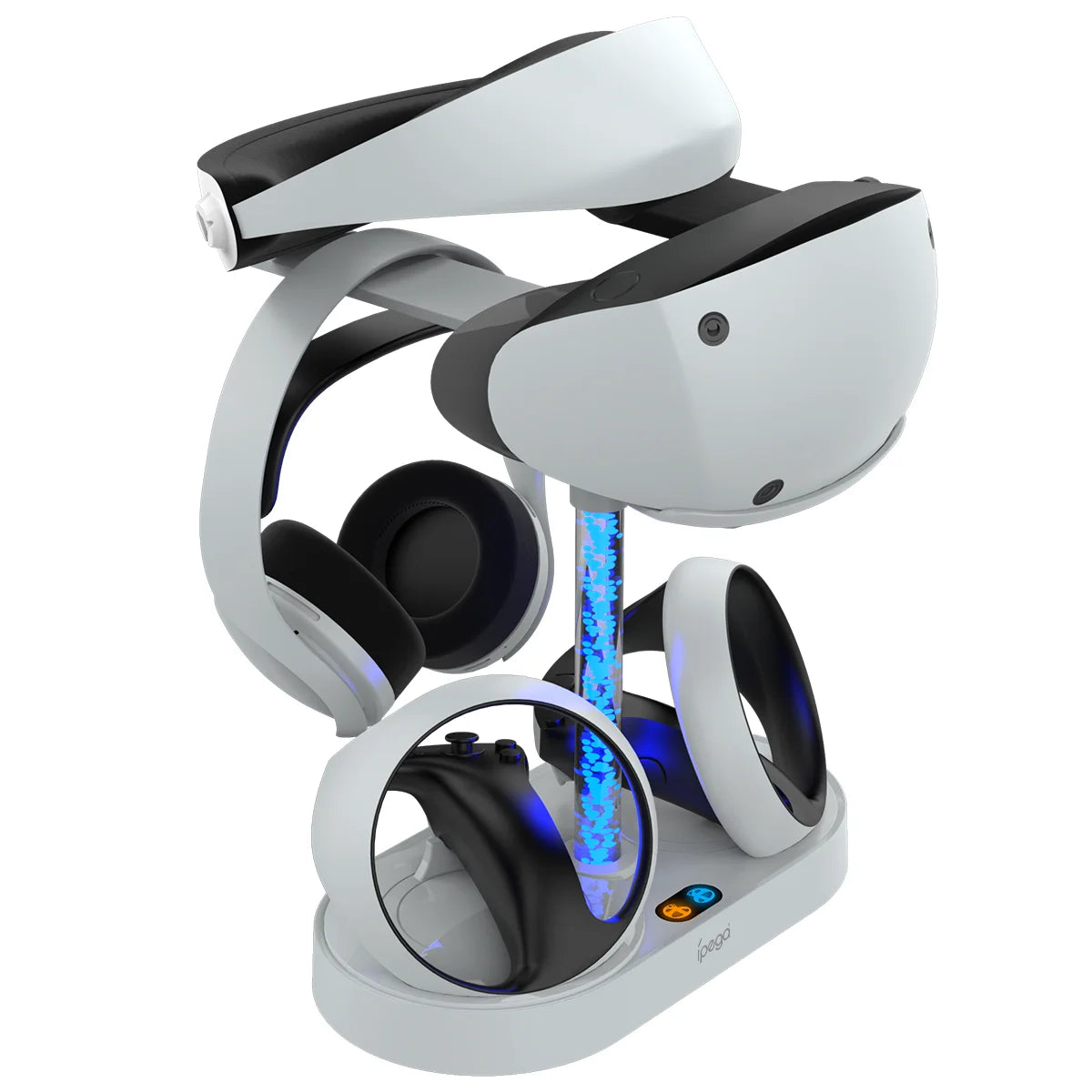 IPEGA  Dual Magnetic Charging Dock PG-P5V001 for PS5 VR2 with RGB Lighting,Headset &Controller Storage Stand
