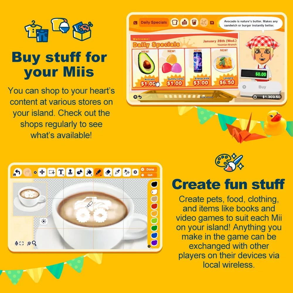 Tomodachi Life Living the Dream Nintendo Switch Games Deals 100% New Physical Game Card Simulation Genre Game for Switch Console