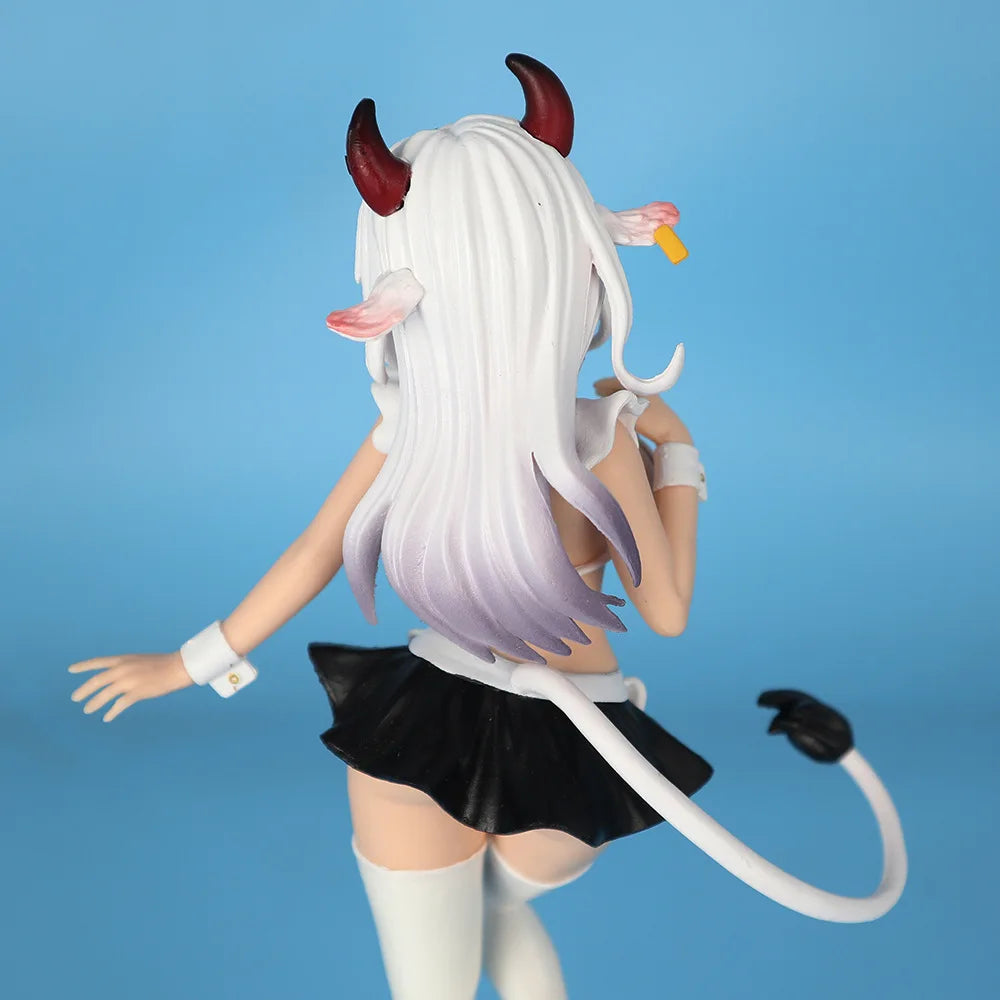 Hot Selling 25cm Black & Pink Cow Maid Cartoon Girl Figure Statue Desktop Decoration Ornament Collection Model Toy Gift