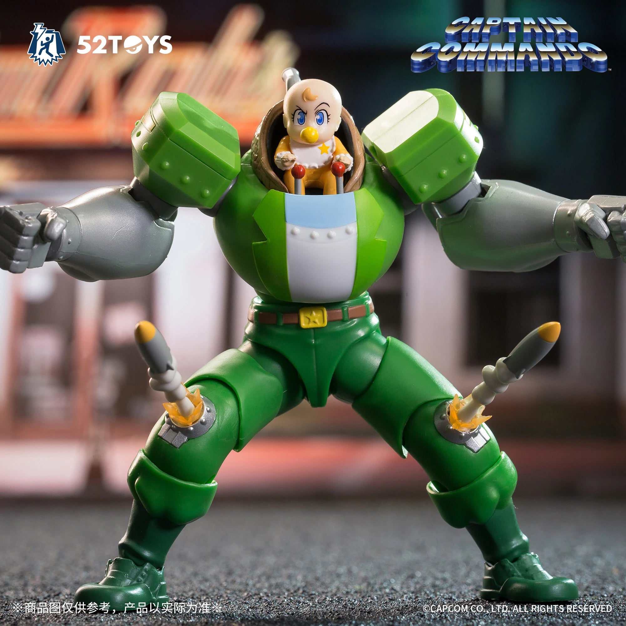 52TOYS Actionfigur CAPCOM Captain Commando, 1 Stück, Sammlerstück, Schreibtischdekoration, kreatives Geschenk zum Geburtstag, 10 cm