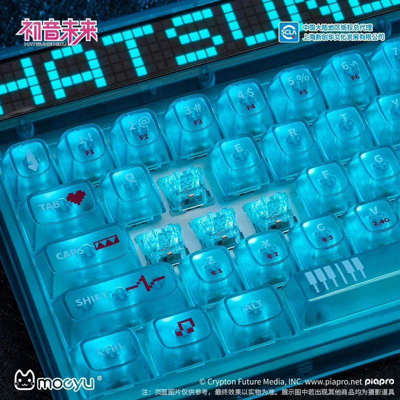 2025 Anime Hatsune Miku Heart Of Esports Series Figure 68 keys Wired and wireless mechanical keyboard game keyboards Gifts