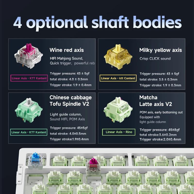 MCHOSE G75Pro Tri-Mode Wireless Mechanical Keyboard Hot-Swappable Switches layout RGB Backlit