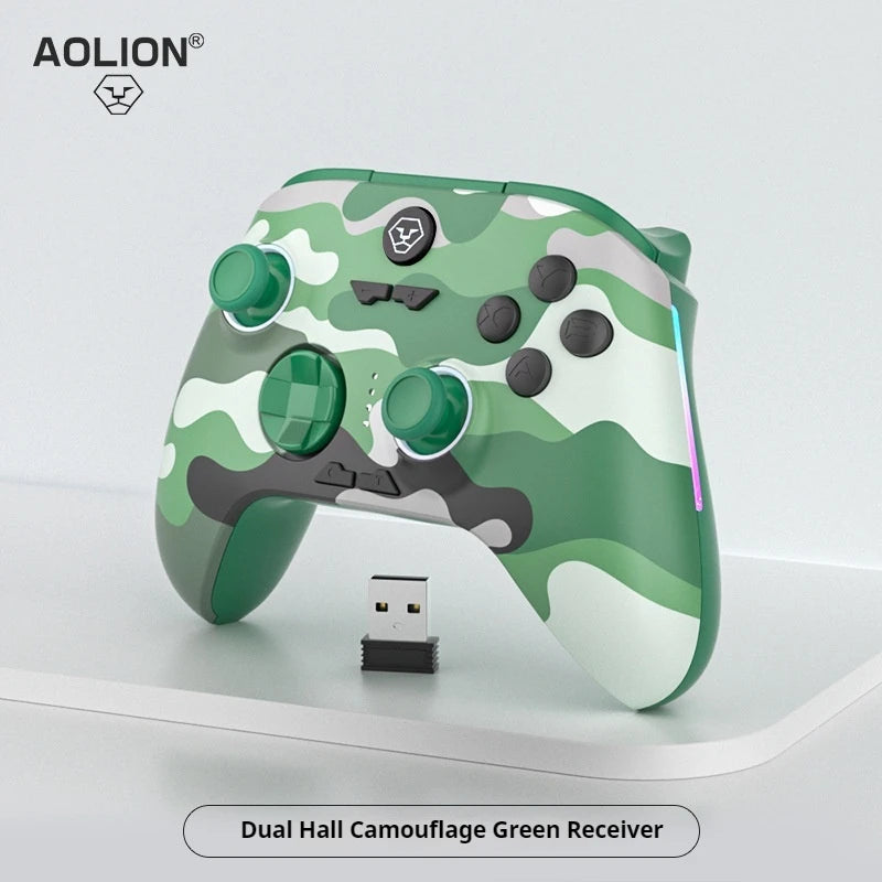 Aolion Gamepad Bluetooth Wired Hall Linear Trigger Vibration Sensation Ultra-Large Capacity Gaming Controller For Esports Player